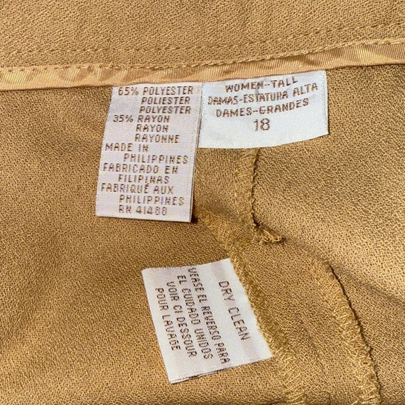 For You Jacket Tank Dress Lined Pants 3-Piece Suit Set Vintage Size 18 Camel - Picture 14 of 14